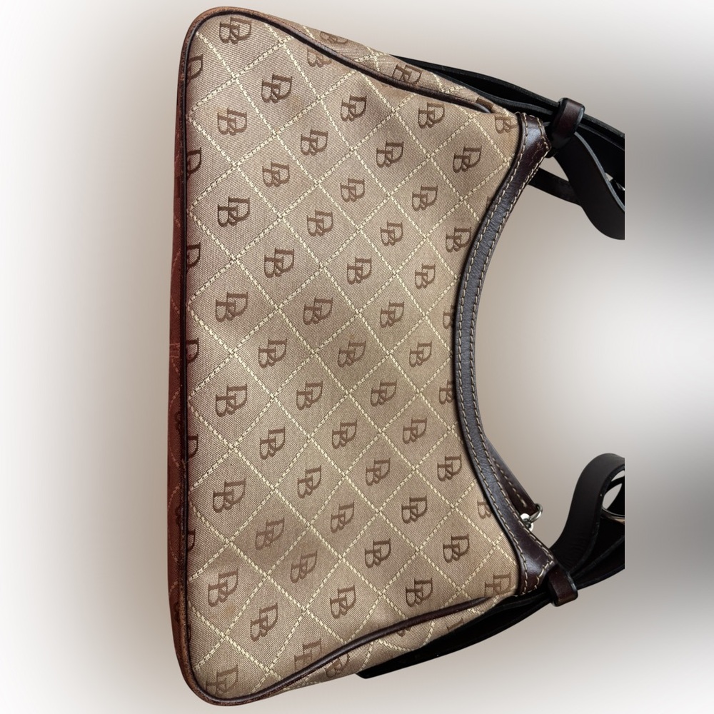 Dooney & Bourke Tan and Brown Monogram Shoulder Bag - Picture 2 of 16
